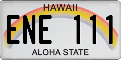 HI license plate ENE111
