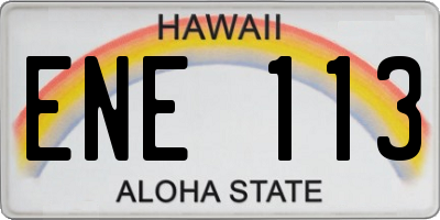 HI license plate ENE113
