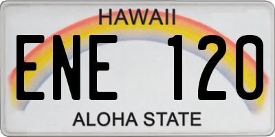 HI license plate ENE120