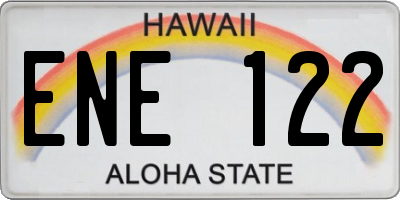 HI license plate ENE122