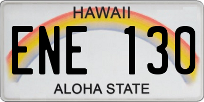 HI license plate ENE130