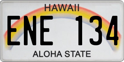 HI license plate ENE134