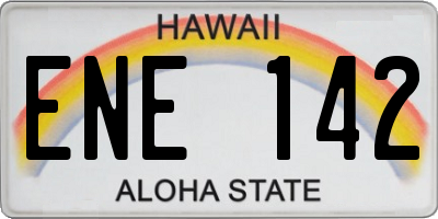 HI license plate ENE142