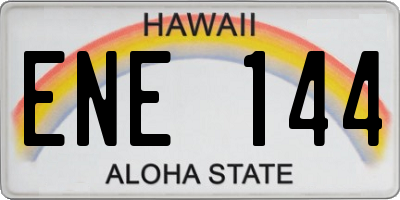 HI license plate ENE144