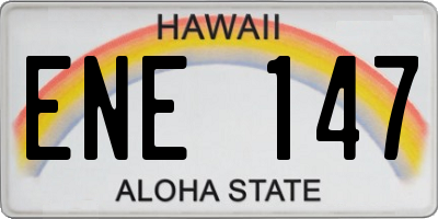 HI license plate ENE147