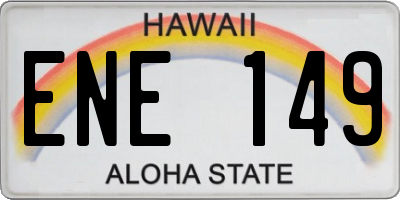 HI license plate ENE149