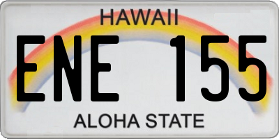 HI license plate ENE155