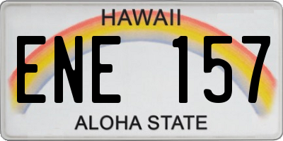 HI license plate ENE157