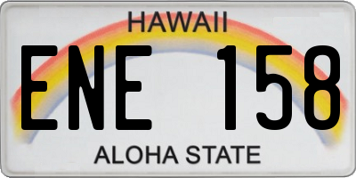 HI license plate ENE158