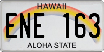HI license plate ENE163
