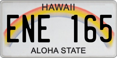 HI license plate ENE165