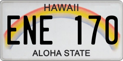 HI license plate ENE170