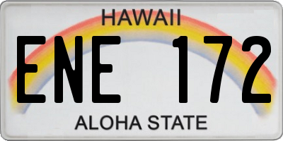 HI license plate ENE172