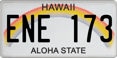HI license plate ENE173