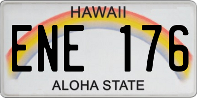 HI license plate ENE176