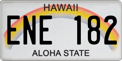 HI license plate ENE182