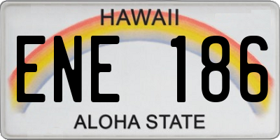 HI license plate ENE186