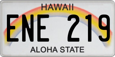 HI license plate ENE219