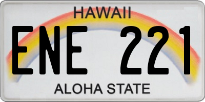 HI license plate ENE221
