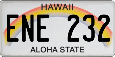 HI license plate ENE232