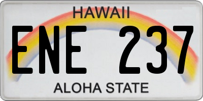 HI license plate ENE237