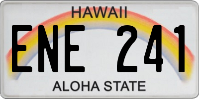 HI license plate ENE241