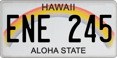 HI license plate ENE245