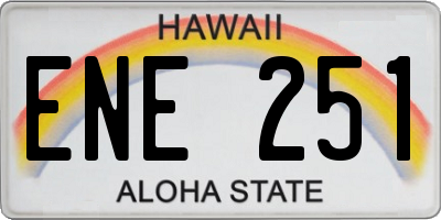 HI license plate ENE251