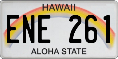 HI license plate ENE261