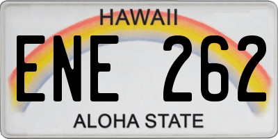 HI license plate ENE262