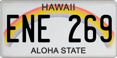HI license plate ENE269