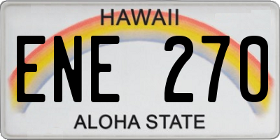 HI license plate ENE270