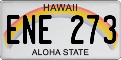 HI license plate ENE273