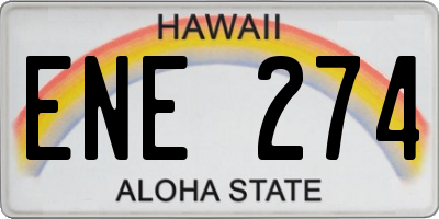 HI license plate ENE274