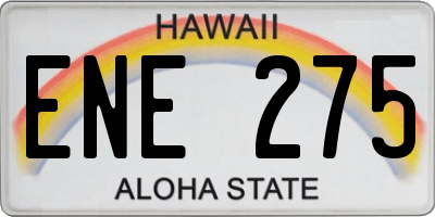 HI license plate ENE275
