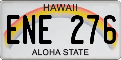 HI license plate ENE276