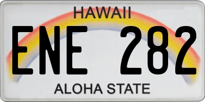 HI license plate ENE282