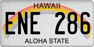 HI license plate ENE286