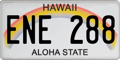 HI license plate ENE288