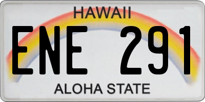 HI license plate ENE291