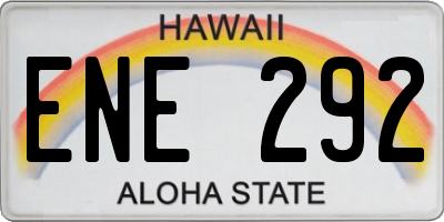 HI license plate ENE292