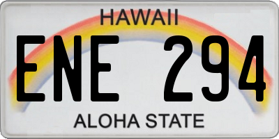 HI license plate ENE294