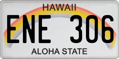 HI license plate ENE306