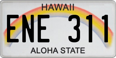 HI license plate ENE311