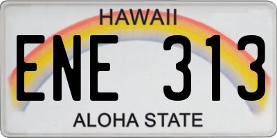 HI license plate ENE313