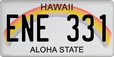 HI license plate ENE331