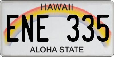 HI license plate ENE335