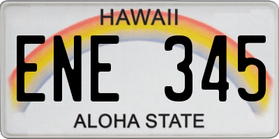 HI license plate ENE345