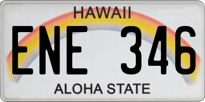 HI license plate ENE346