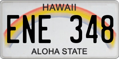 HI license plate ENE348